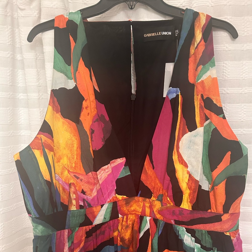 Beautiful halter neck maxi waist band Multicolored dress . “Gabriella Union”.